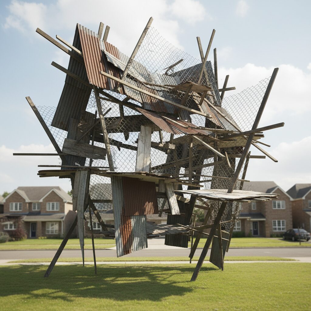 波形鉄板や金網で増改築されたフランク・ゲーリー自邸のユニークな外観