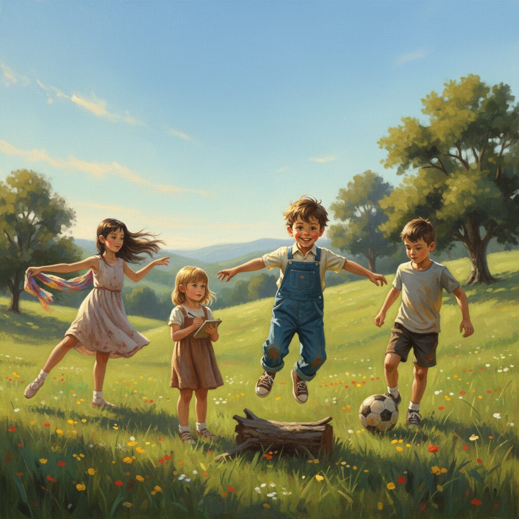 満島真之介を含む4人の兄弟が楽しそうに過ごすイメージ。それぞれが異なる分野の才能を象徴する雰囲気を持つ。