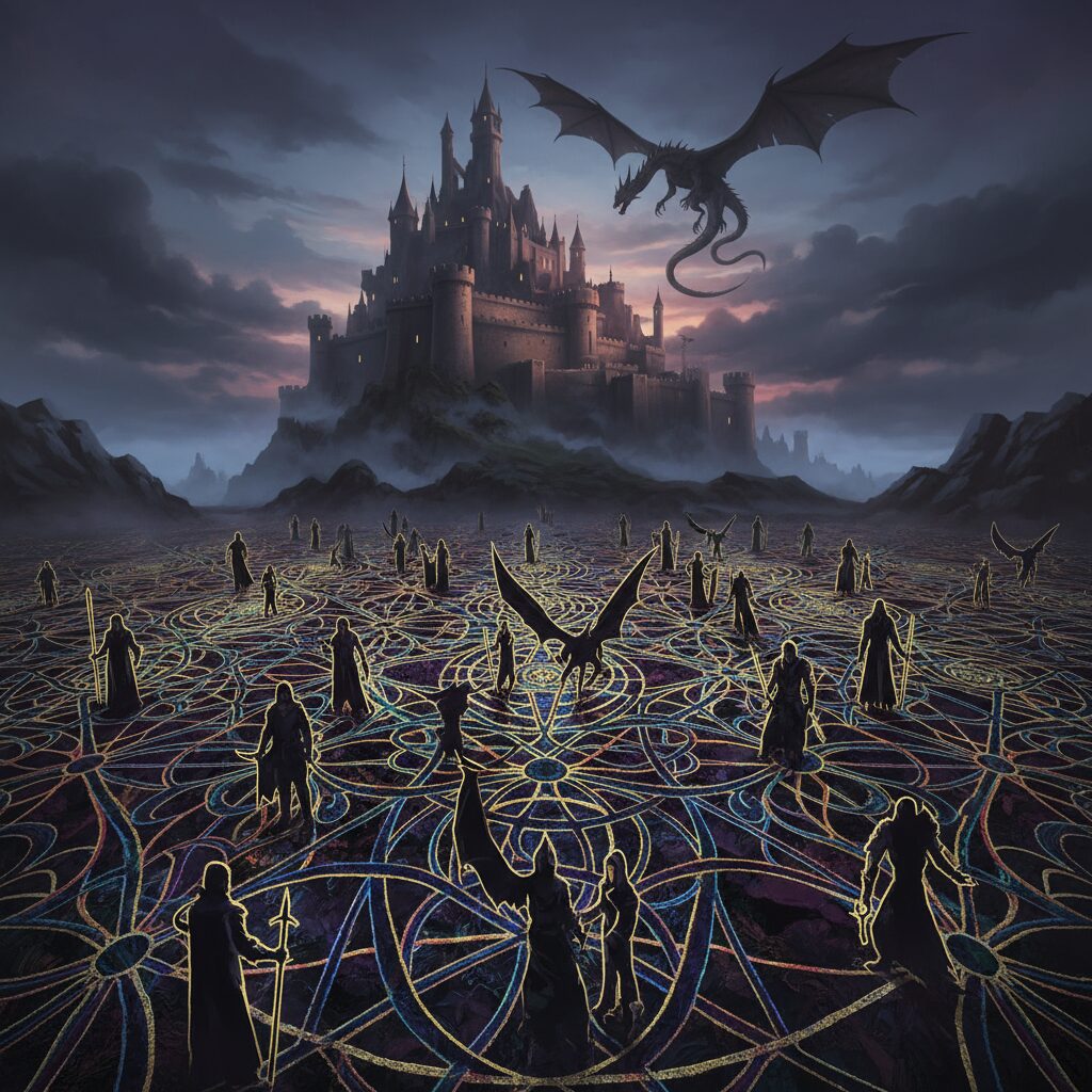 ゲーム・オブ・スローンズの複雑な人間関係を示す相関図イラスト