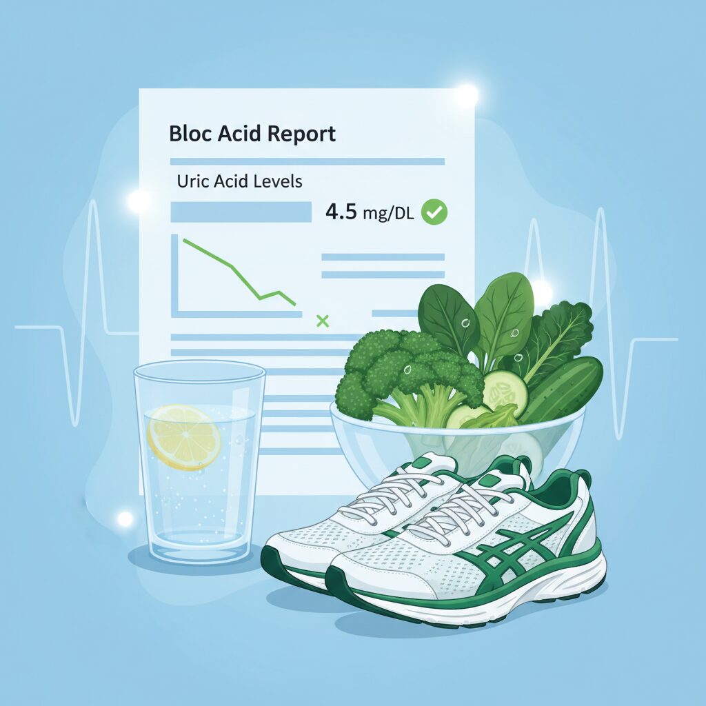 尿酸値の基準値と生活習慣改善のイメージ画像