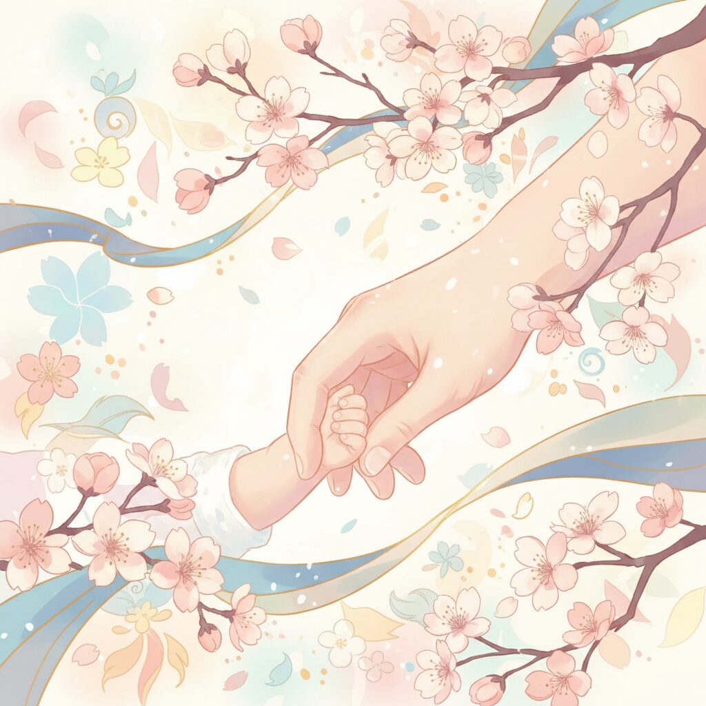 水谷豊・趣里親子と水谷隼・茉莉花親子の絆をイメージした温かいイラスト