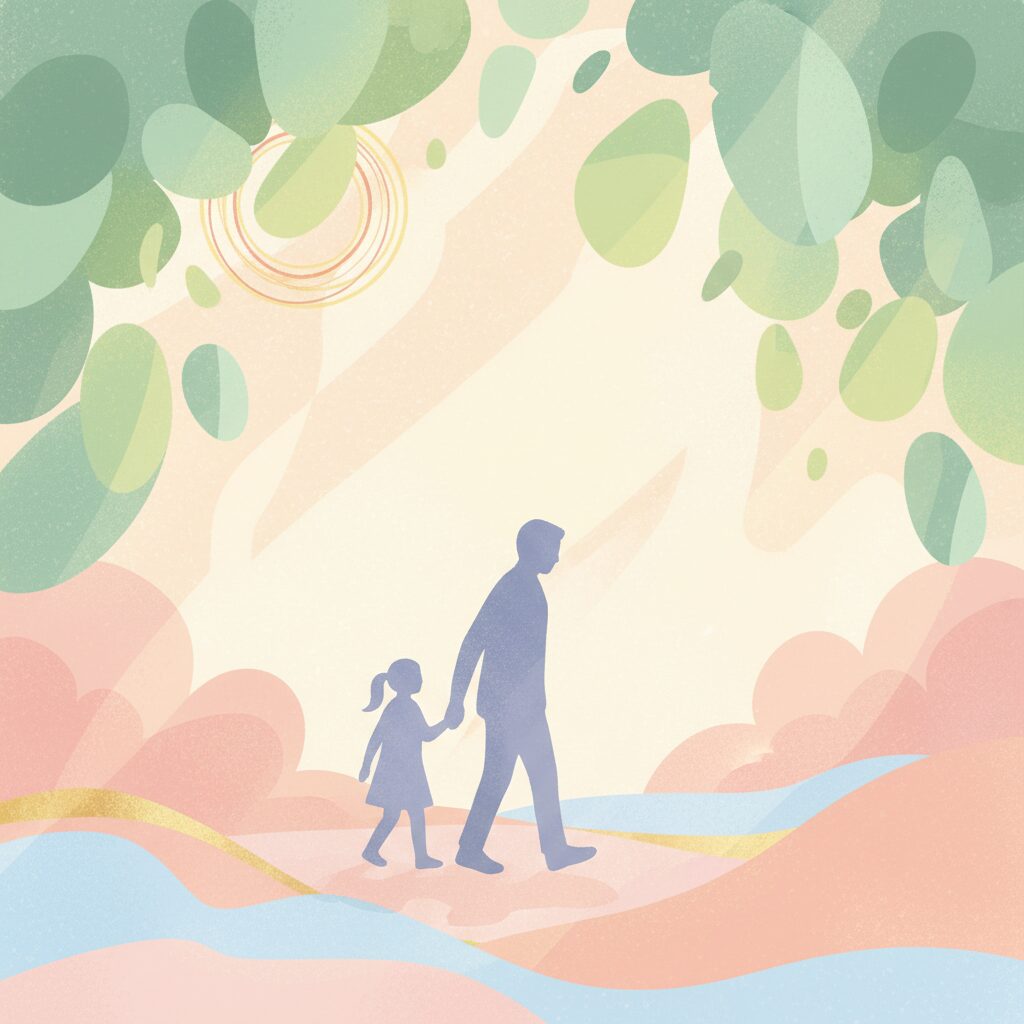 石橋穂乃香さんと父・石橋貴明さんの温かい絆をイメージした明るい家族の風景