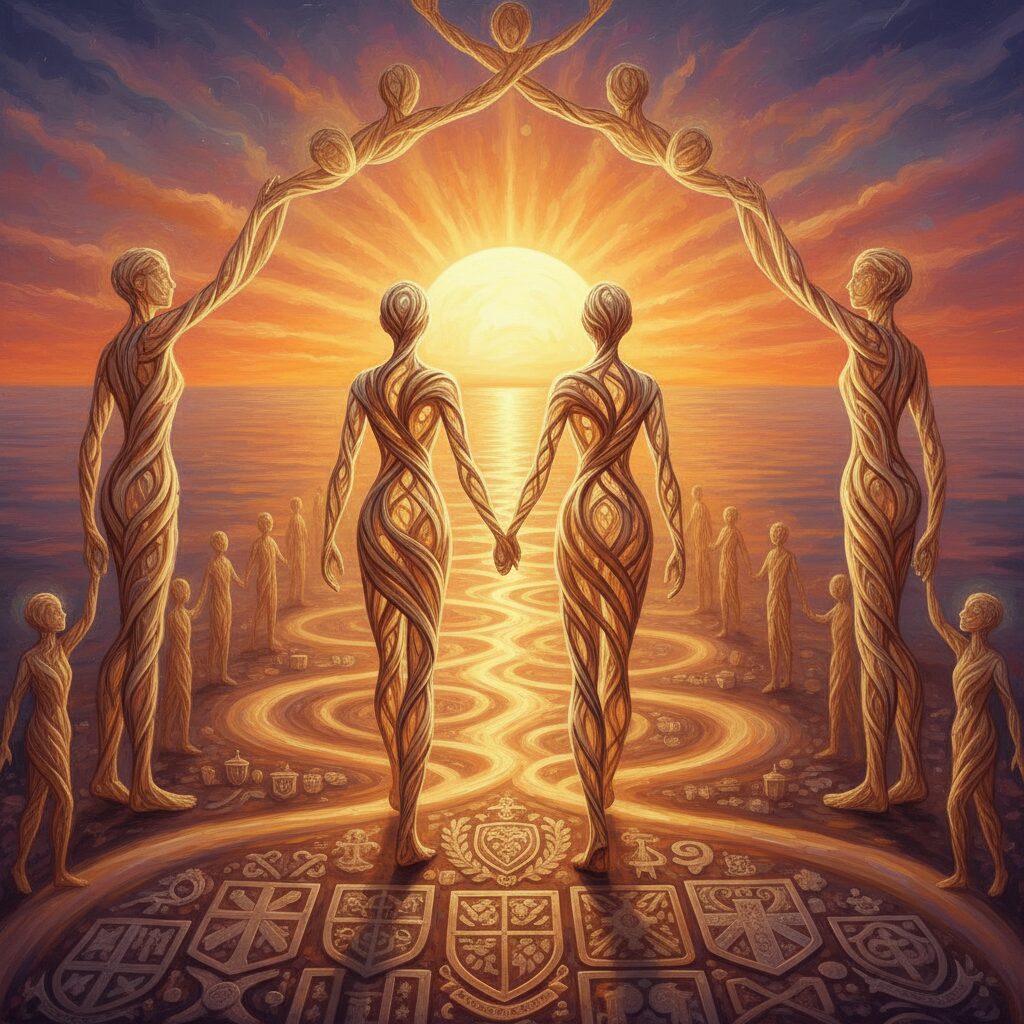 瀬古利彦さんと妻・美恵さんの深い絆を象徴する、夕日に向かって歩む夫婦のイメージ画像