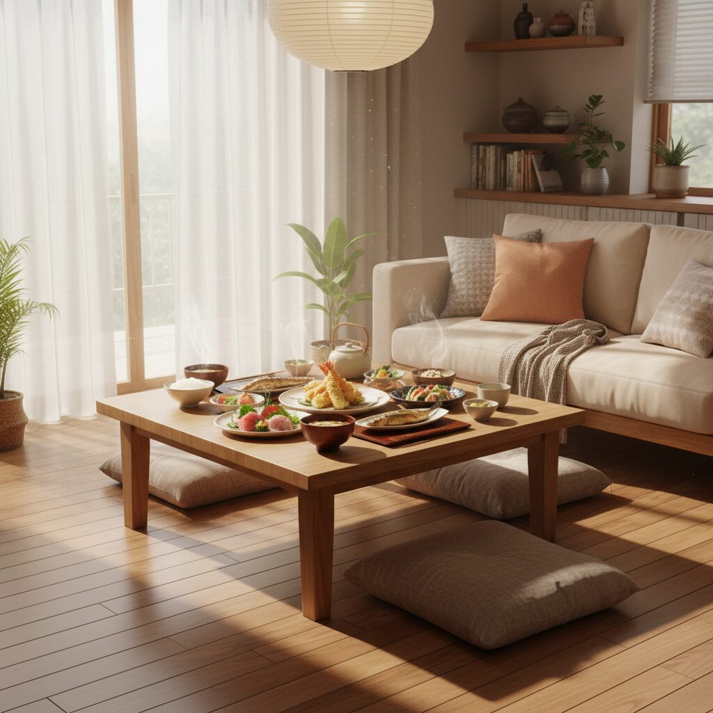 温かみのあるリビングでリラックスする雰囲気のイメージ画像