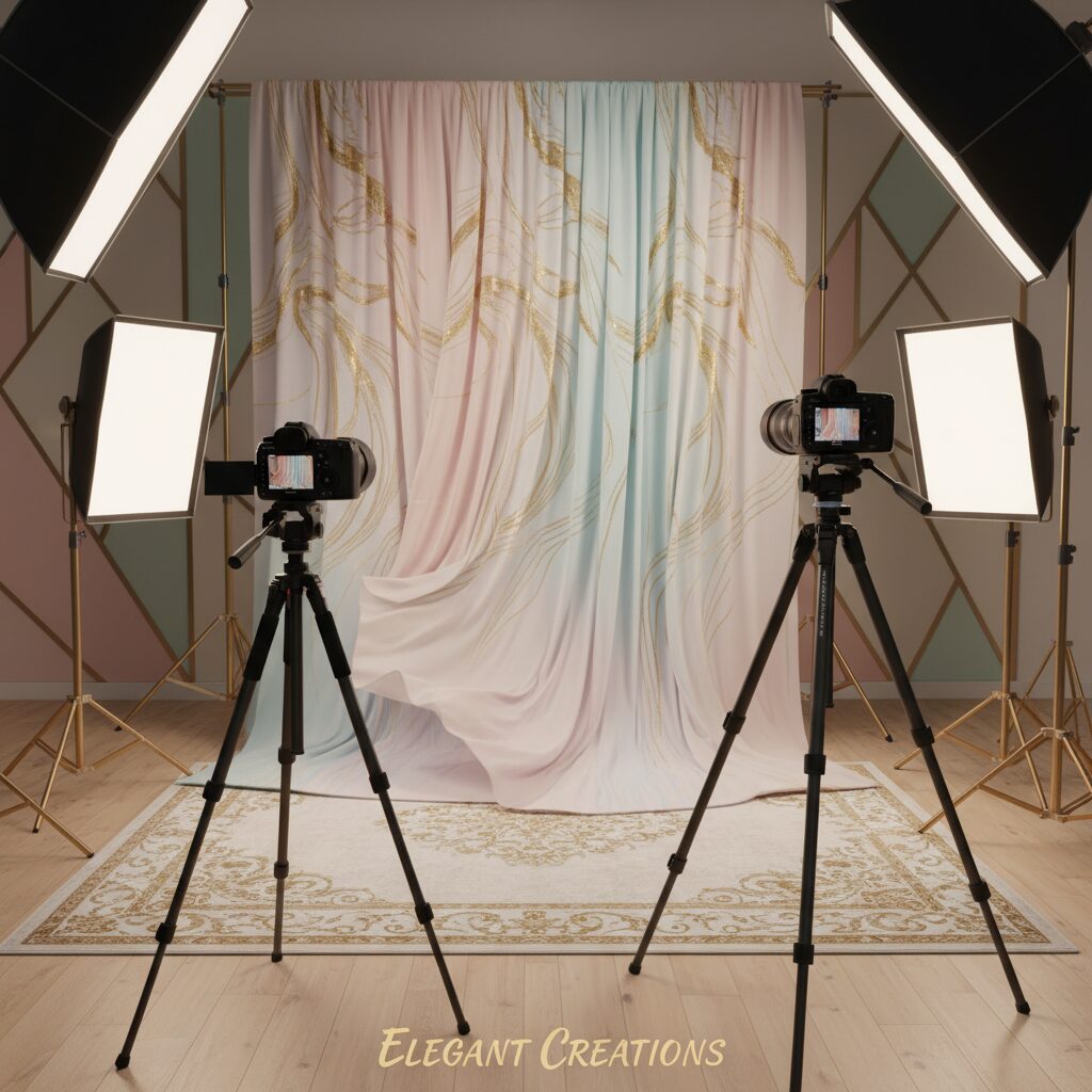 プロフェッショナルなグラビア撮影スタジオの風景イメージ