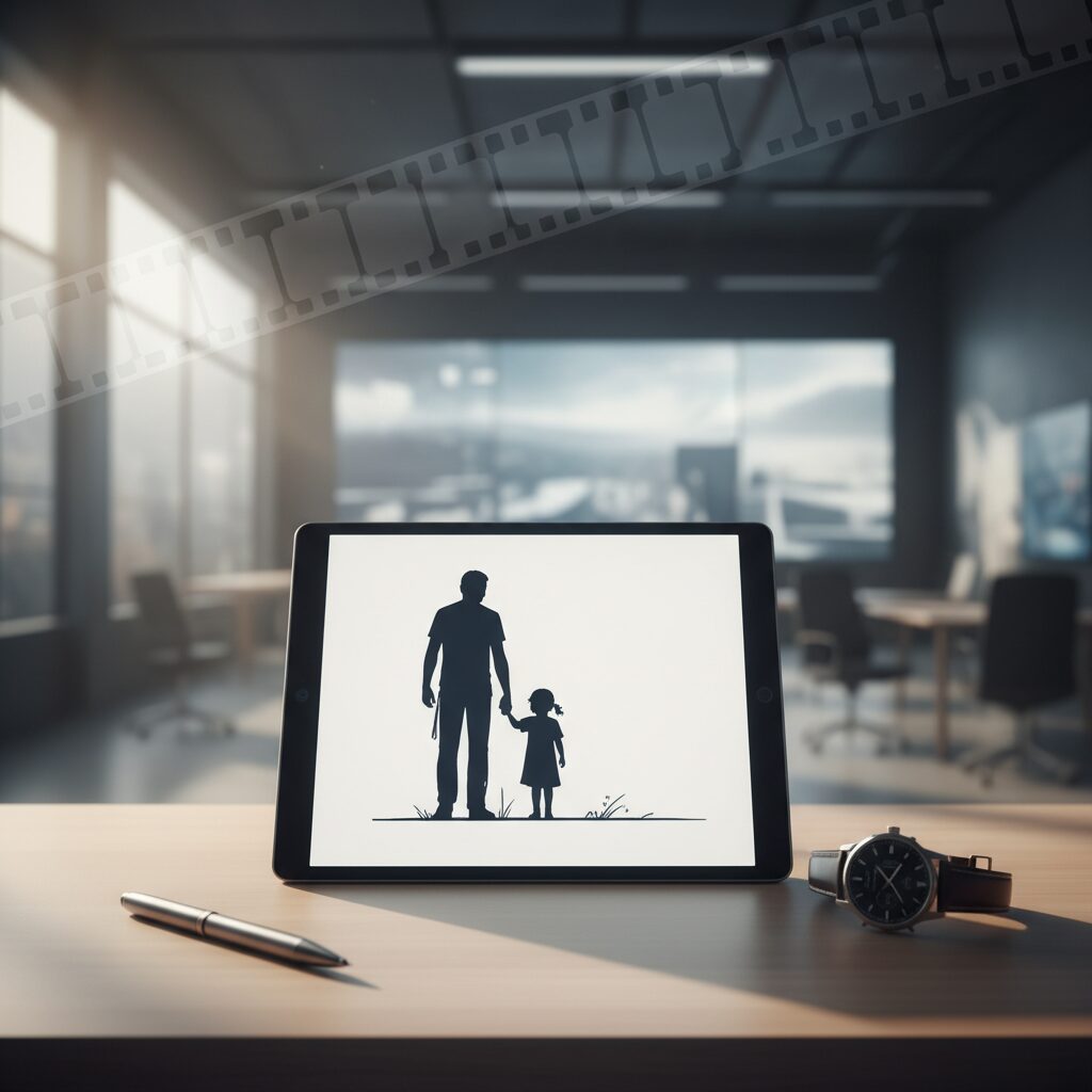 Modern workspace with symbols of entrepreneurship and entertainment, reflecting Hiro Mizushima's career shift.