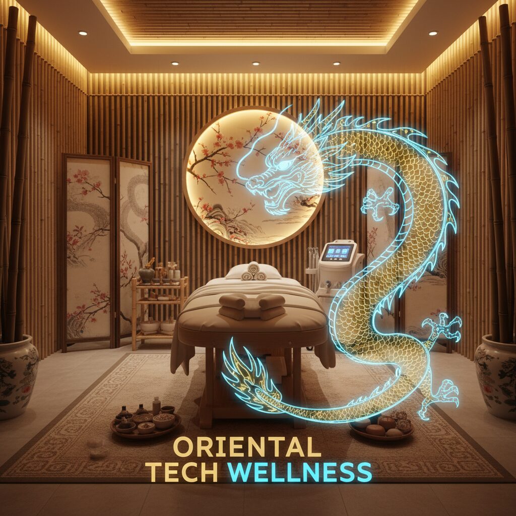 スリムビューティハウスのオリエンタルな雰囲気の施術室