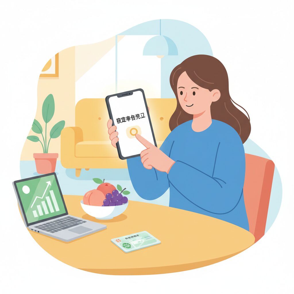 楽天ふるさと納税のワンストップ特例制度をスマートフォンで申請するイメージ図