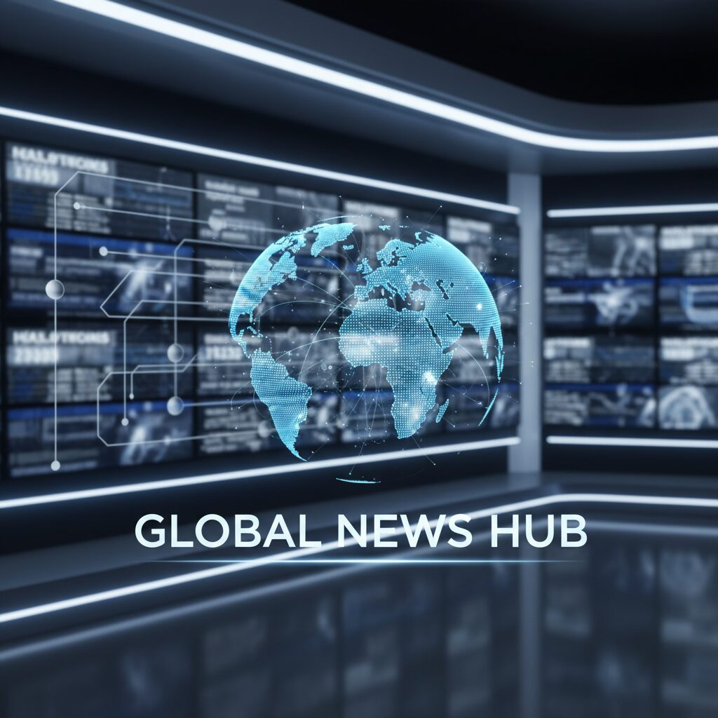 ニュース番組のスタジオをイメージした背景画像