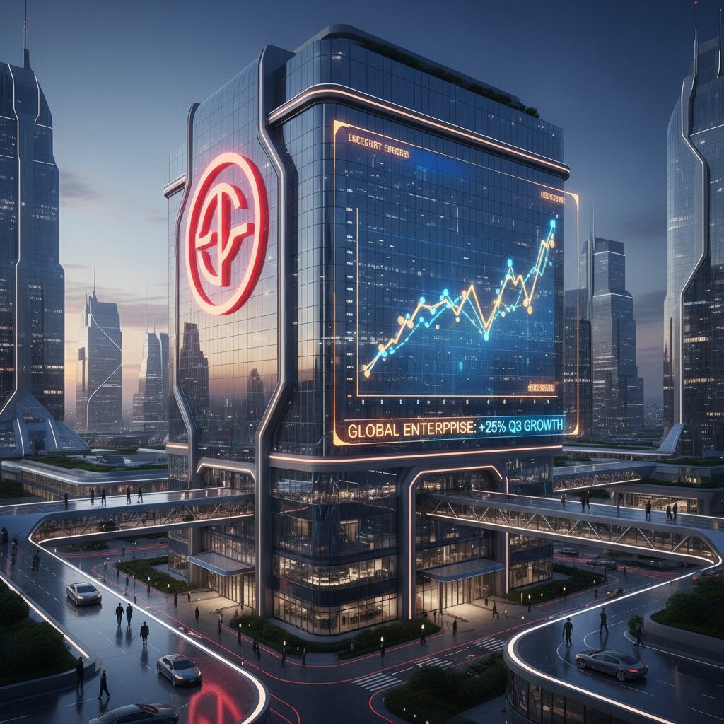 Rakuten Group logo and a rising stock chart representing the 2024 financial results.