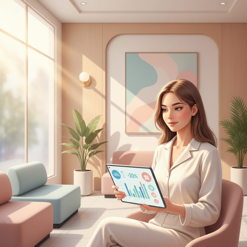 医療脱毛の料金相場を比較する女性のイメージ画像