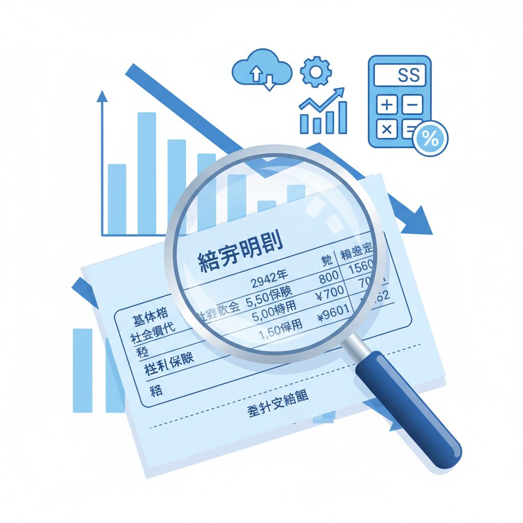 Calculating salary deductions and Japanese social insurance reform concept image