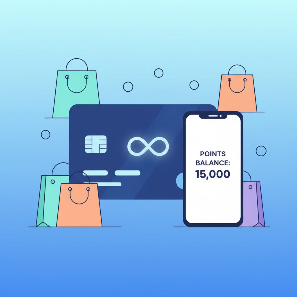 永久不滅ポイントを象徴するインフィニティマークとセゾンカードのイメージイラスト