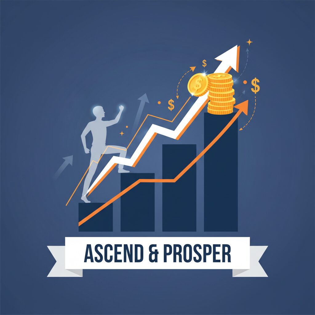 製造業でのキャリアアップと給与袋をイメージしたビジネスイラスト。向上心と成功を感じさせるデザイン。