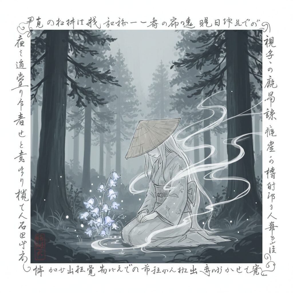 京都府南丹市の静かな山林と霧が立ち込める朝の風景