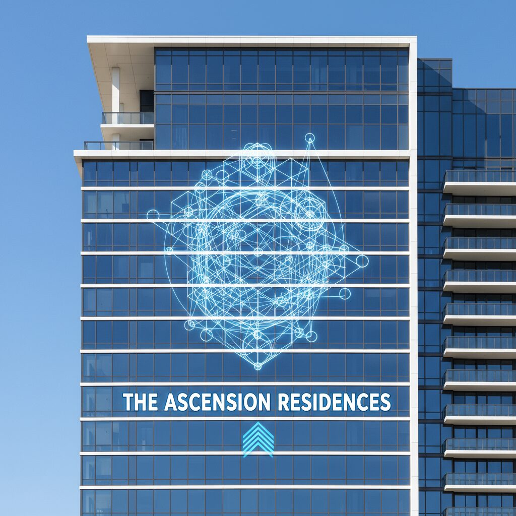 青空に映える都会の最新分譲マンションの外観