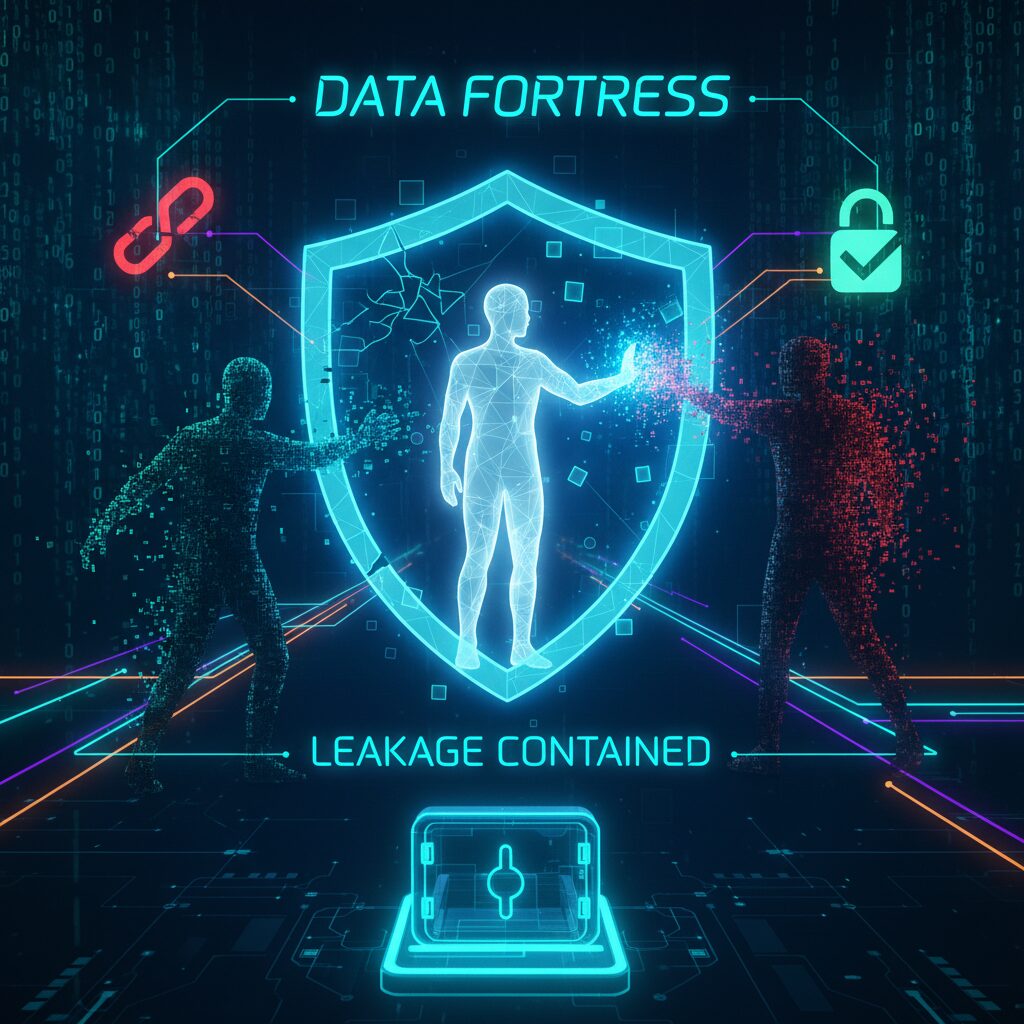 デジタルセキュリティと個人情報を守る盾のイメージ画像