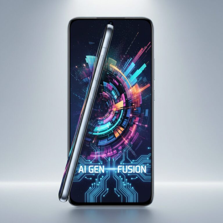 薄さ6.9mmを強調した最新スマートフォンGalaxy A57 5Gのイメージ画像