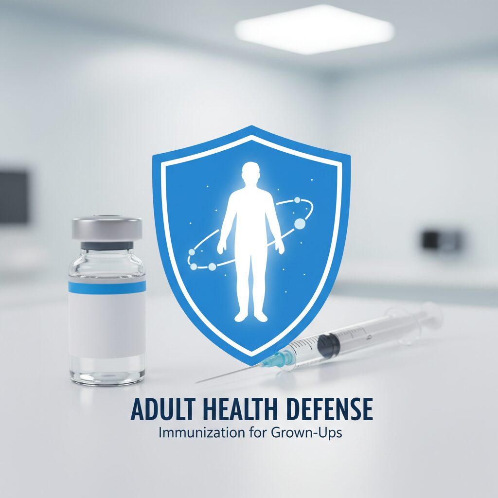 MRワクチンの瓶と注射器、そして防御シールドのイメージ図