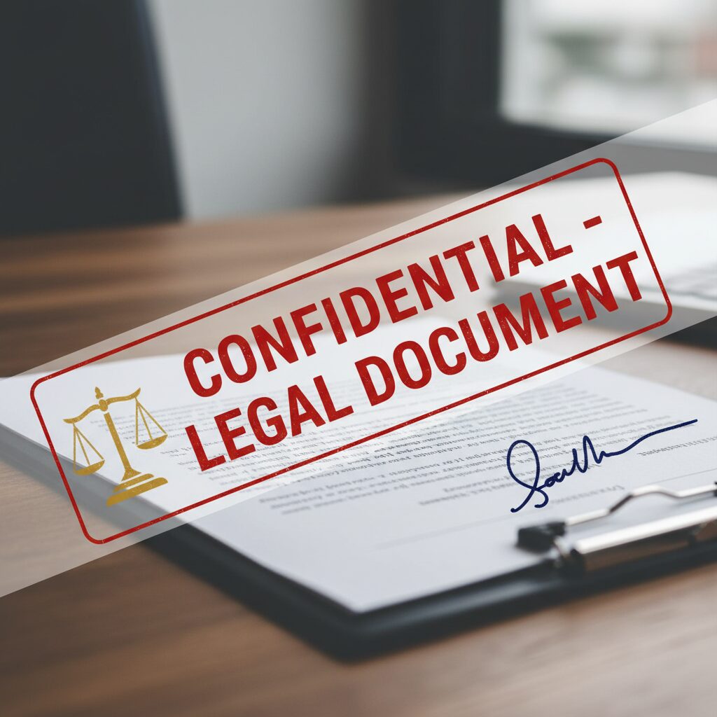 契約解除通知書の書類と万年筆が置かれたビジネスデスクの風景