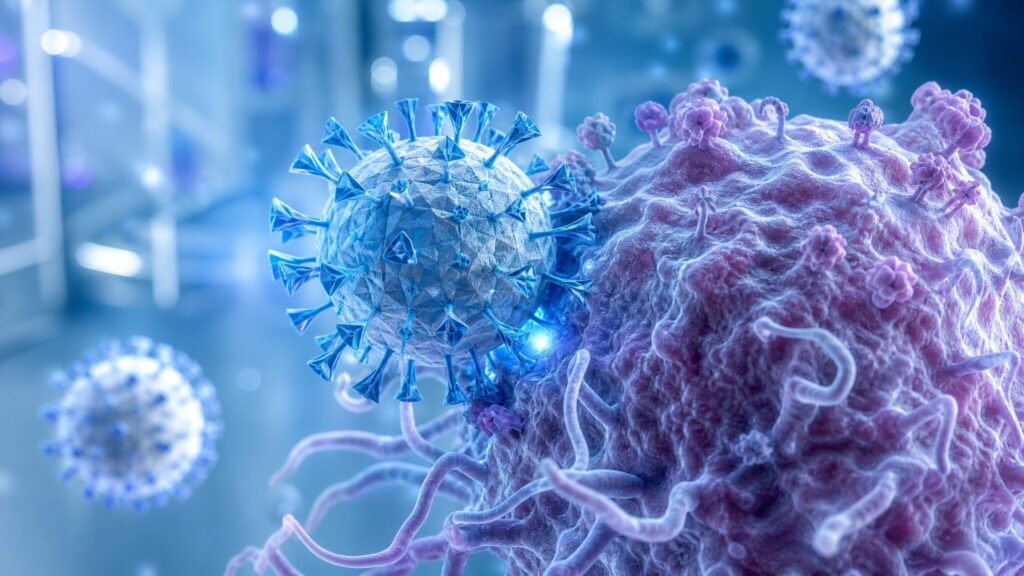食道がん治療に革命をもたらす腫瘍溶解ウイルス製剤テロメライシンのイメージ図
