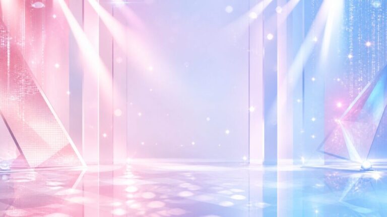 Abstract representation of a glamorous music stage in pink and blue colors
