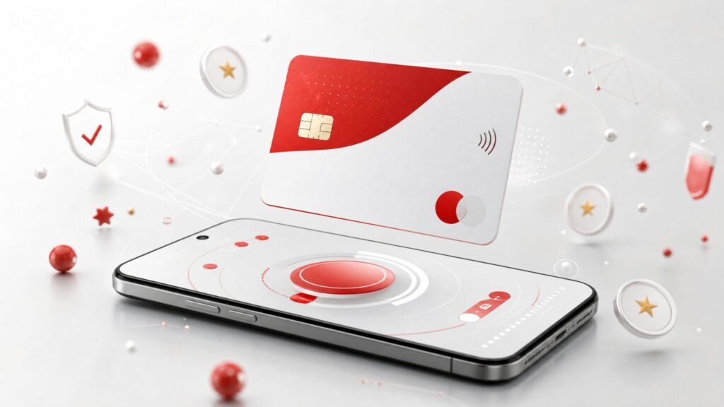 PayPayカードとスマートフォンの連携をイメージしたスタイリッシュなビジュアル