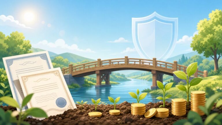 安定した資産運用と債券投資のイメージイラスト