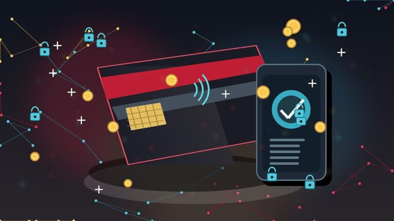 黒と赤を基調にしたクレジットカードとスマホ決済のセキュリティを表すイメージ